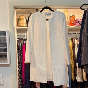 Tahari Quilted White Jacket